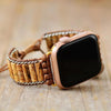 Apple Watch-Uhrenarmband Aus Jute-Jaspis Und Howlit-Edelsteinen